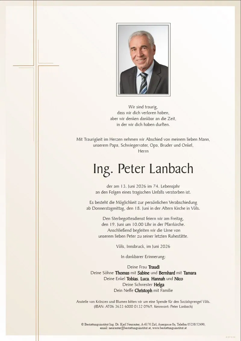 Nachruf Peter Lanbach